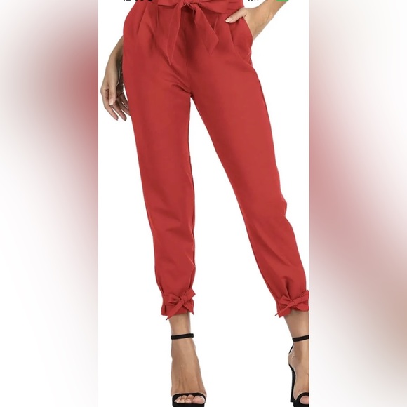 NWT GRACE KARIN Womens Casual High Waist Pencil Pants with Bow-Knots, pockets L - Picture 2 of 10